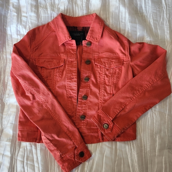 Sanctuary Jackets & Blazers - Sanctuary Coral Orange Denim Jean Jacket Size Xsmall